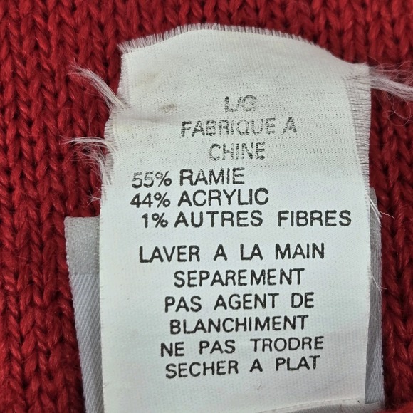 Vintage Jantzen Sweater Womens L Red Argyle Long Sleeve Button Accents - Picture 9 of 12